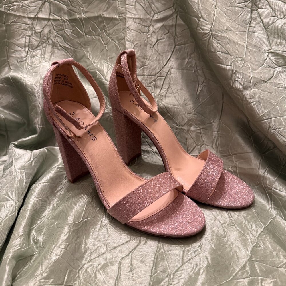 J.Adams Shirley Fine,‎ Pink Glitter Size 9.5, Open Toed Heels
